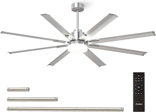 72 in. Indoor Outdoor Ceiling Fan with Remote Control, 8 Reversible Blades Industrial Bedroom Ceiling Fans, Dimmable Outdoor Fan for Patio-1-ErisView
