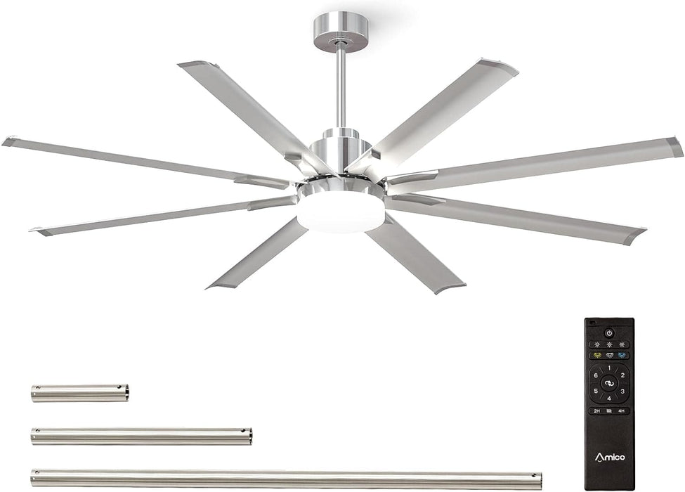 72 in. Indoor Outdoor Ceiling Fan with Remote Control, 8 Reversible Blades Industrial Bedroom Ceiling Fans, Dimmable Outdoor Fan for Patio-1-ErisView