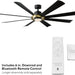 72 in. Indoor and Outdoor LED Smart Ceiling Fan with Light and Remote, Brass Ceiling Fan, Matte Black Outdoor Fan, Works with Alexa and Ios Or android APP-2-ErisView