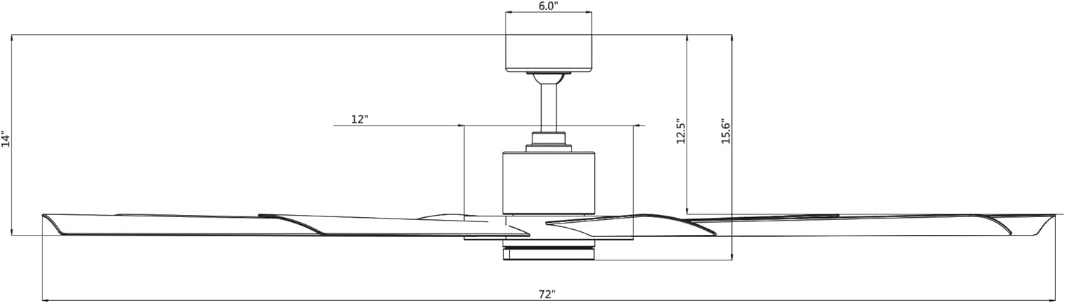 72 in. Indoor and Outdoor LED Smart Ceiling Fan with Light and Remote, Brass Ceiling Fan, Matte Black Outdoor Fan, Works with Alexa and Ios Or android APP-7-ErisView