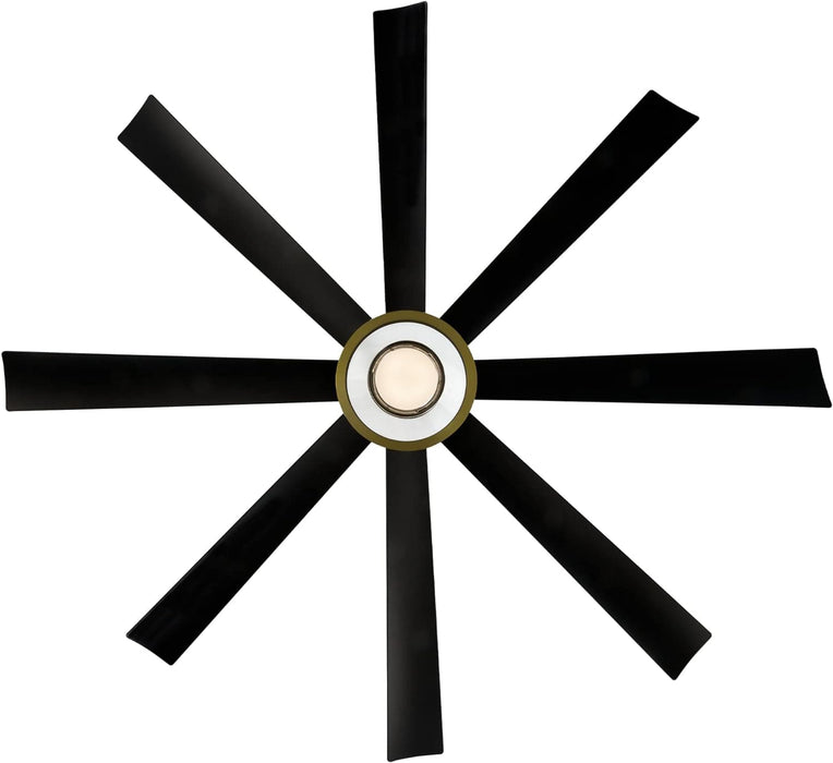 72 in. Indoor and Outdoor LED Smart Ceiling Fan with Light and Remote, Brass Ceiling Fan, Matte Black Outdoor Fan, Works with Alexa and Ios Or android APP-8-ErisView
