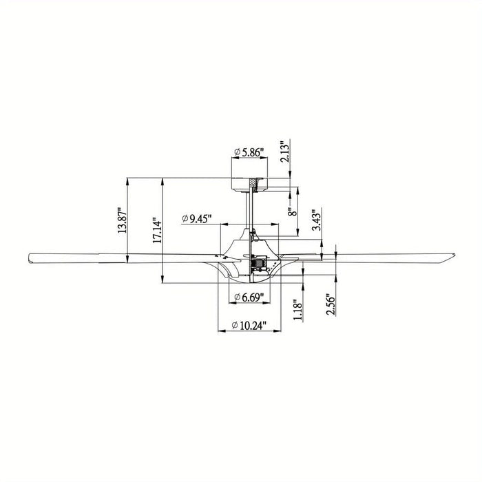 72 in. Large 7-Blade Gold Ceiling Fan with Remote Control, Reversible Ceiling Fan without Light for Living Room Bedroom-ErisView