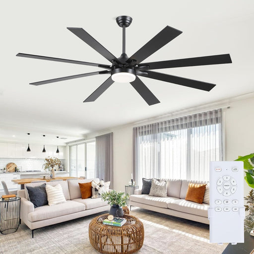 72 in. Large Ceiling Fan with Lights and Remote, Modern Indoor Outdoor Ceiling Fan for Bedroom Living Room for Patio Porch, Reversible Silent Ceiling Fan-1-ErisView