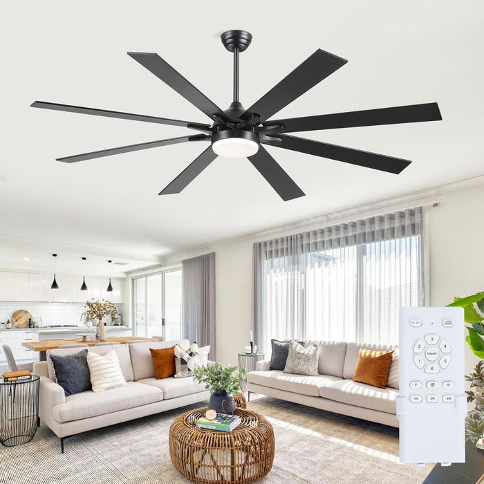 72 in. Large Ceiling Fan with Lights and Remote, Modern Indoor Outdoor Ceiling Fan for Bedroom Living Room for Patio Porch, Reversible Silent Ceiling Fan-1-ErisView