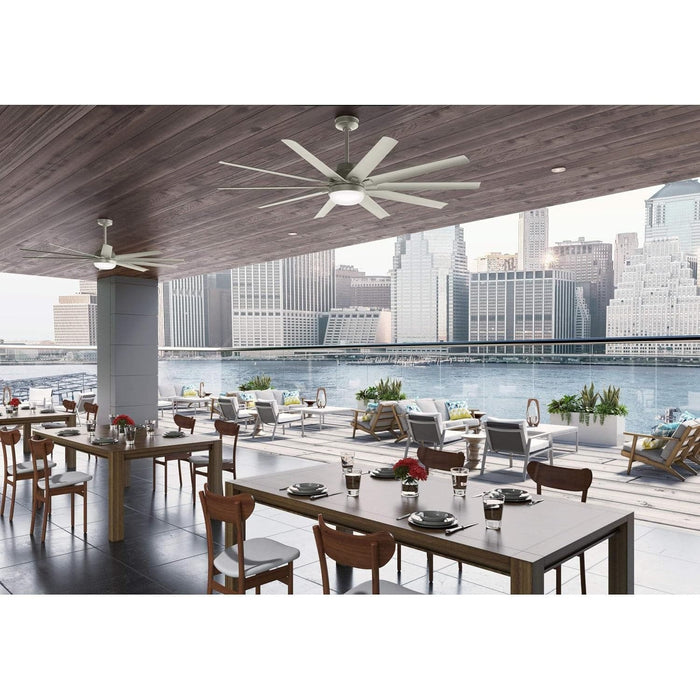 72 in. Large Ceiling Fans, Matte Nickel Ceiling Fan, Ceiling Hugger Ceiling Fans, Mid Century Modern Ceiling Fan-4-ErisView