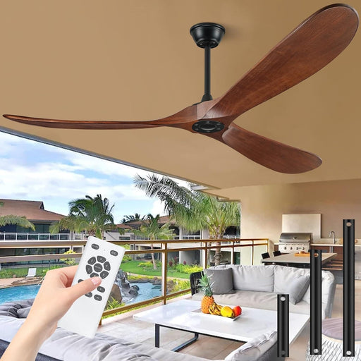 72 in. Large Ceiling Fans without Lights, Quiet Modern Ceiling Fan with Remote, Propeller Ceiling Fan for Patio, Cathedral Ceiling Fan-1-ErisView