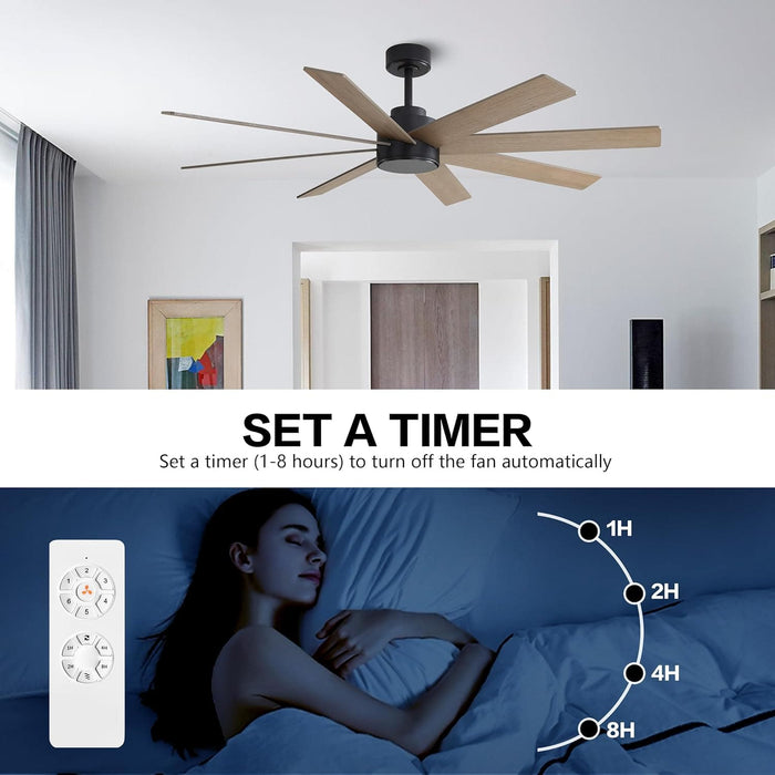 72 in. Large Ceiling Fans without Lights , Reversible Indoor Ceiling Fan NO Light for Bedroom Living Room, Black Outdoor Ceiling Fan for Patio-7-ErisView