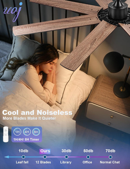 72 in. Large Outdoor Ceiling Fans with Light and Remote Control, Modern Industrial Reversible Ceiling Fan for Living Room Patio Bedroom, Large Outdoor Fan-4-ErisView