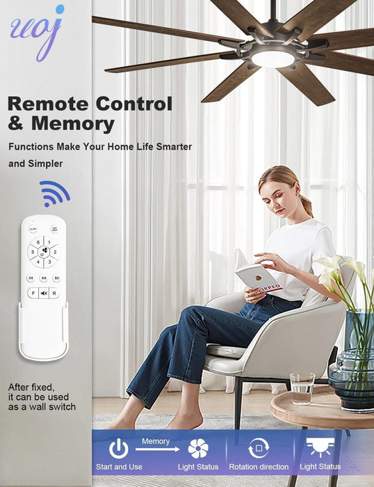 72 in. Large Outdoor Ceiling Fans with Light and Remote Control, Modern Industrial Reversible Ceiling Fan for Living Room Patio Bedroom, Large Outdoor Fan-8-ErisView