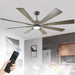 72 in. Large Outdoor Ceiling Fans with Lights and Remote, Black Large Modern Ceiling Fan, Silent Ceiling Fan for Living Room Bedroom Patio Hall Office-10-ErisView