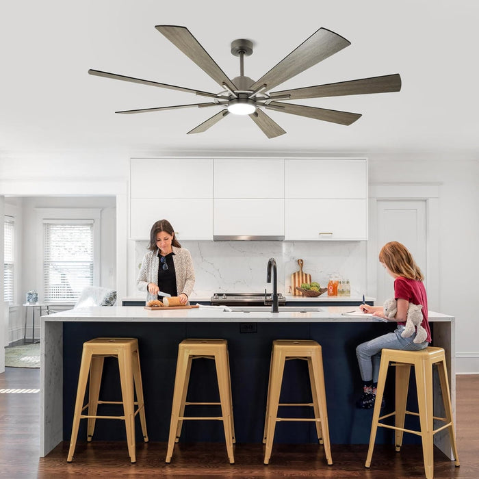 72 in. Large Outdoor Ceiling Fans with Lights and Remote, Black Large Modern Ceiling Fan, Silent Ceiling Fan for Living Room Bedroom Patio Hall Office-16-ErisView