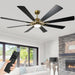72 in. Large Outdoor Ceiling Fans with Lights and Remote, Black Large Modern Ceiling Fan, Silent Ceiling Fan for Living Room Bedroom Patio Hall Office-19-ErisView