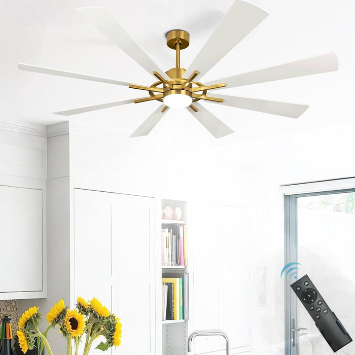 72 in. Large Outdoor Ceiling Fans with Lights and Remote, Black Large Modern Ceiling Fan, Silent Ceiling Fan for Living Room Bedroom Patio Hall Office-28-ErisView