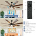 72 in. Large Outdoor Ceiling Fans with Lights and Remote, Black Large Modern Ceiling Fan, Silent Ceiling Fan for Living Room Bedroom Patio Hall Office-2-ErisView