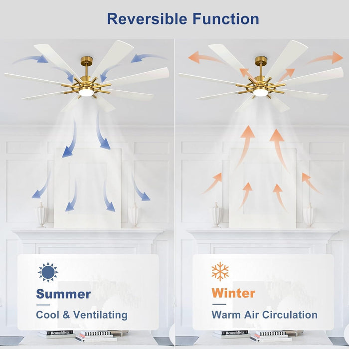 72 in. Large Outdoor Ceiling Fans with Lights and Remote, Black Large Modern Ceiling Fan, Silent Ceiling Fan for Living Room Bedroom Patio Hall Office-31-ErisView