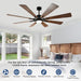 72 in. Large Outdoor Ceiling Fans with Lights and Remote, Black Large Modern Ceiling Fan, Silent Ceiling Fan for Living Room Bedroom Patio Hall Office-6-ErisView