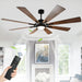 72 in. Large Outdoor Ceiling Fans with Lights and Remote, Black Large Modern Ceiling Fan, Silent Ceiling Fan for Living Room Bedroom Patio Hall Office-1-ErisView