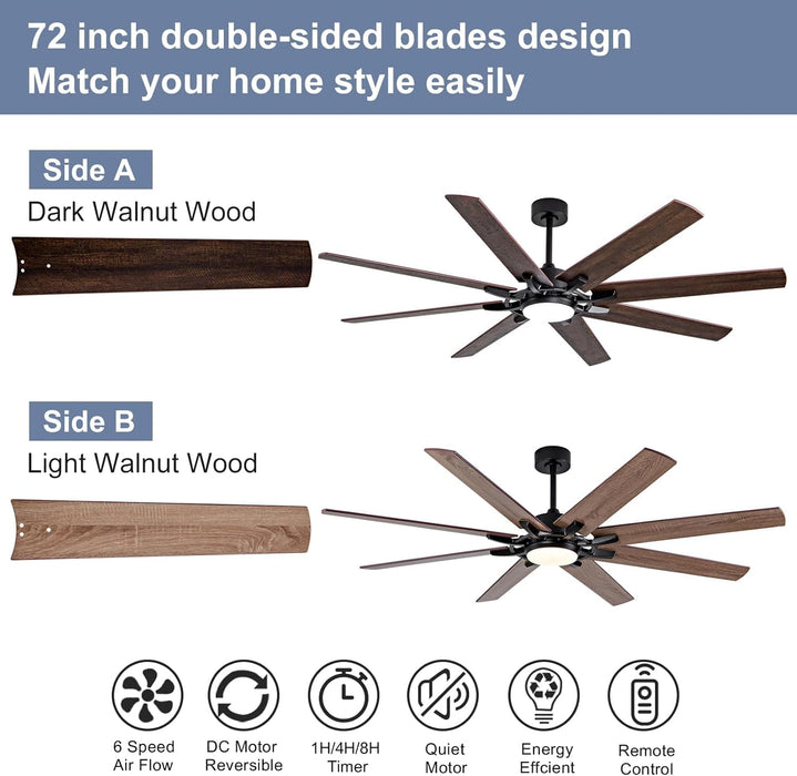 72 in. Large Outdoor Ceiling Fans with Remote Control, Black Indoor Reversible Ceiling Fan for Bedroom Living Room, Outdoor Ceiling Fan for Patio-9-ErisView