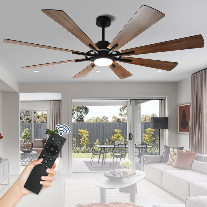 72 in. Large Remote Control Ceiling Fan and Light, Farmhouse Reversible Ceiling Fan for Living Room, Outdoor Fan for Patio, Black Outdoor Ceiling Fan-10-ErisView