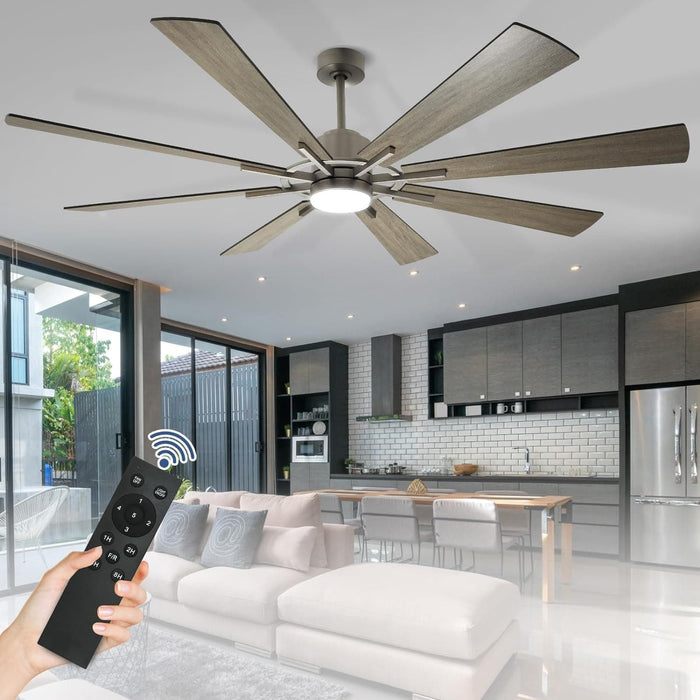 72 in. Large Remote Control Ceiling Fan and Light, Farmhouse Reversible Ceiling Fan for Living Room, Outdoor Fan for Patio, Black Outdoor Ceiling Fan-19-ErisView