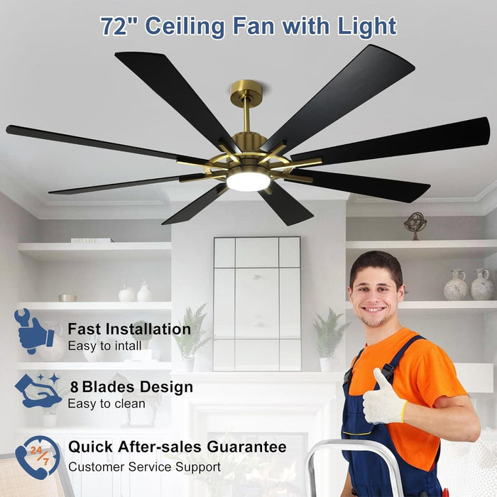 72 in. Large Remote Control Ceiling Fan and Light, Farmhouse Reversible Ceiling Fan for Living Room, Outdoor Fan for Patio, Black Outdoor Ceiling Fan-4-ErisView