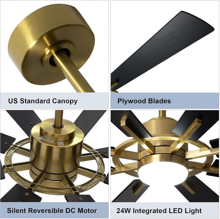 72 in. Large Remote Control Ceiling Fan and Light, Farmhouse Reversible Ceiling Fan for Living Room, Outdoor Fan for Patio, Black Outdoor Ceiling Fan-5-ErisView