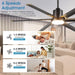 72 in. Large Remote Control Ceiling Fan and Light, Indoor Outdoor Industrial Ceiling Fans for Living Room Bedroom Patio Garage Porch-12-ErisView