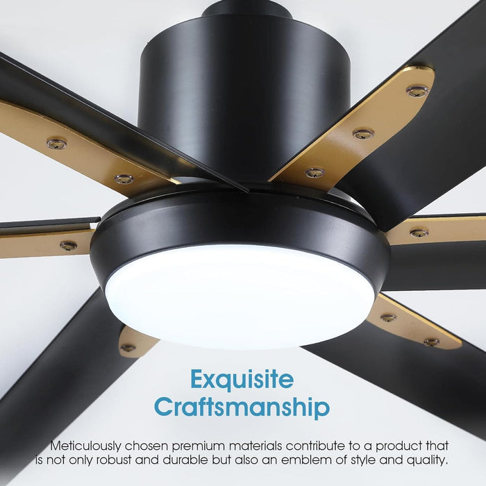 72 in. Large Remote Control Ceiling Fan and Light, Indoor Outdoor Industrial Ceiling Fans for Living Room Bedroom Patio Garage Porch-17-ErisView