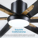 72 in. Large Remote Control Ceiling Fan and Light, Indoor Outdoor Industrial Ceiling Fans for Living Room Bedroom Patio Garage Porch-17-ErisView