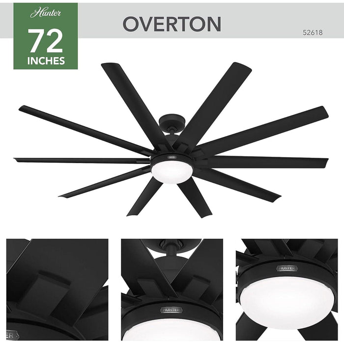 72 in. Matte Black Ceiling Fan, Ceiling Hugger Ceiling Fans, Cathedral Ceiling Fan, Mid Century Modern Ceiling Fan-2-ErisView