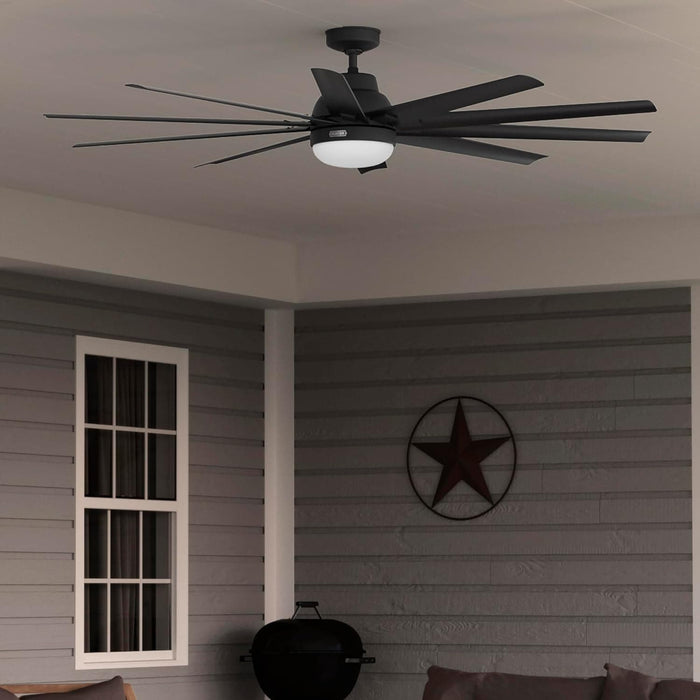 72 in. Matte Black Ceiling Fan, Ceiling Hugger Ceiling Fans, Cathedral Ceiling Fan, Mid Century Modern Ceiling Fan-4-ErisView