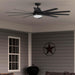 72 in. Matte Black Ceiling Fan, Ceiling Hugger Ceiling Fans, Cathedral Ceiling Fan, Mid Century Modern Ceiling Fan-4-ErisView