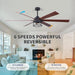 72 in. Semi Flushmount Remote Ceiling Fan with Light, Reversible, Noiseless Ceiling Fan, Black Ceiling Fan Bedroom Ceiling Fans, Indoor Outdoor Use-5-ErisView