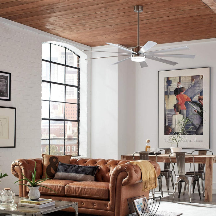 72 in. Smart Indoor Outdoor Stainless Steel Ceiling Fanswith LED Light and Remote, Works with Alexa Google Assistant Samsung Things Ios android APP-11-ErisView