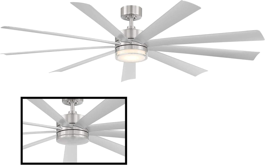 72 in. Smart Indoor Outdoor Stainless Steel Ceiling Fanswith LED Light and Remote, Works with Alexa Google Assistant Samsung Things Ios android APP-3-ErisView