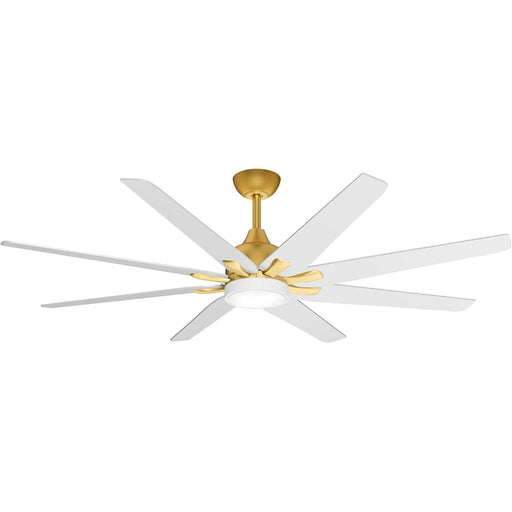 72 in. White and Gold Large Industrial Ceiling Fans with Light, Reversible Dimmable LED Modern Ceiling Fan for Indoor Kitchen Bedroom and Outdoor Patio-1-ErisView