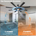 76 in. Large Remote Control Ceiling Fan and Light, Modern Industrial Ceiling Fans, Reversible Ceiling Fan for Living Room, Farmhouse Outdoor Fan for Patio -4-ErisView