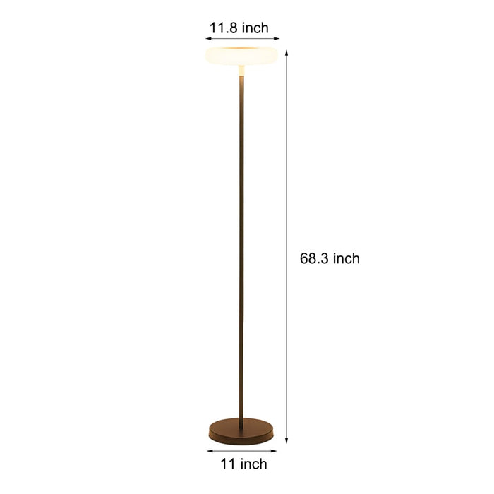 Modern Steel Strip Solar/USB Outdoor Floor Lamp: 68'' Waterproof LED Standing Light