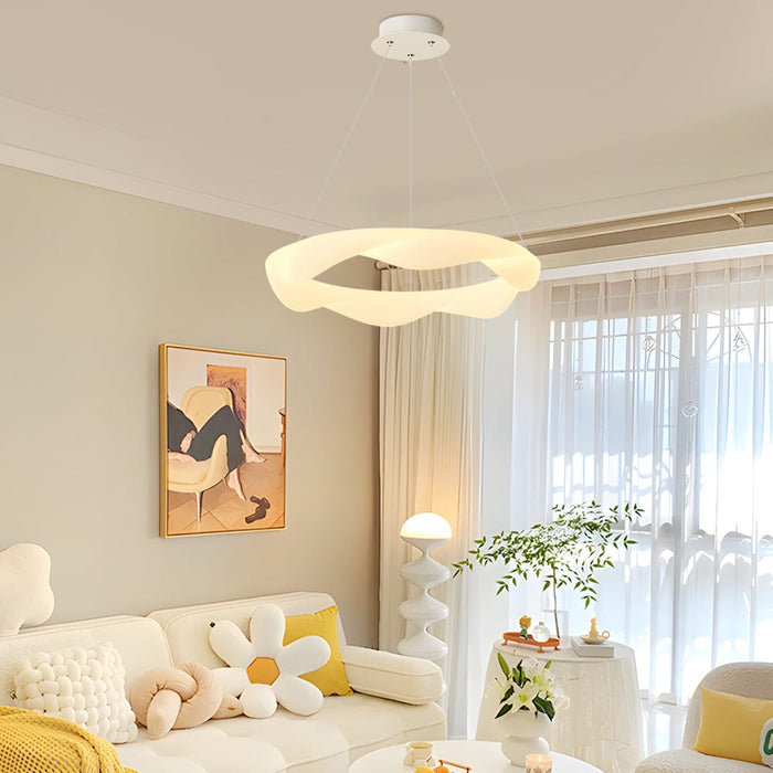 Creative Cream Style Designer Rings 3 Step Dimming Modern Chandelier