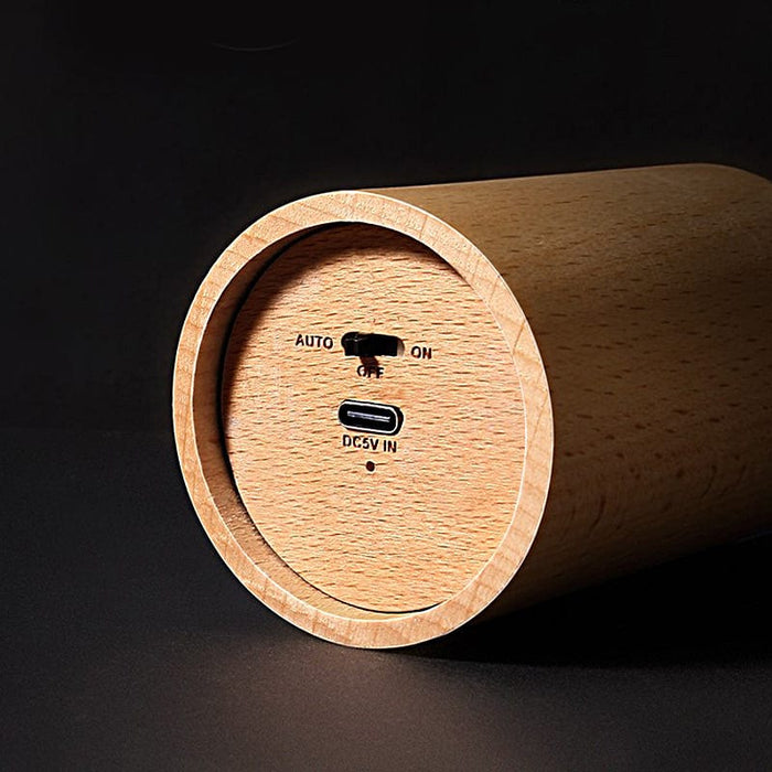 Wood Candlelight USB Rechargeable LED Airflow Control Modern Table Lamp