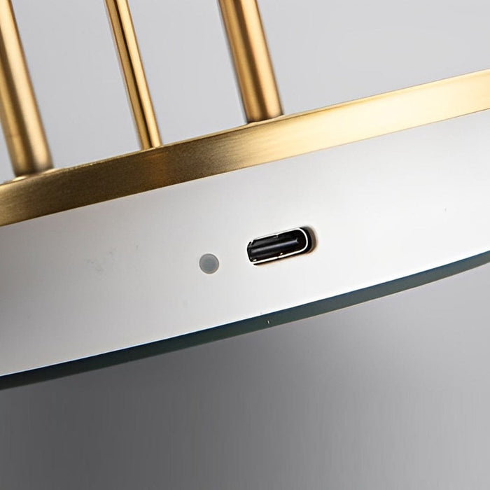Electroplating Metal Golden Jingle Gesture Touch Dimming Table Lamp Rechargeable Night Light