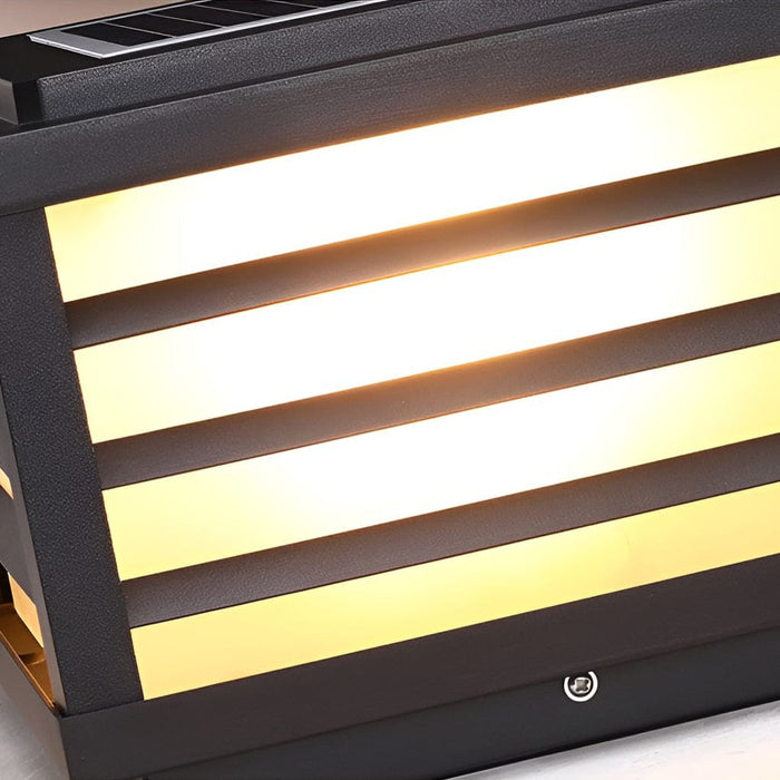 Square Waterproof LED Three Step Dimming Modern Solar Fence Post Lights
