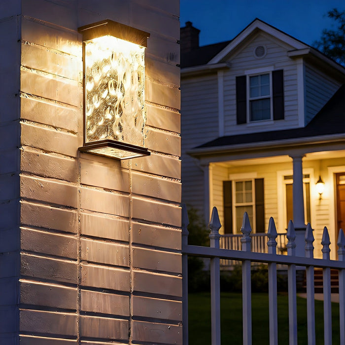 Rectangle Water Wave Outdoor Porch Light - LED Exterior Wall Fixture, Weatherproof Design