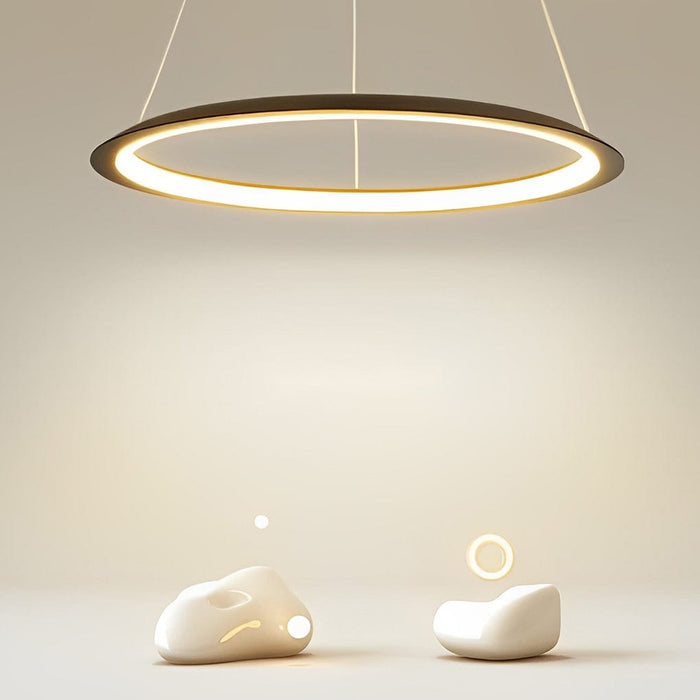 Minimalist Round LED Stepless Dimming Nordic Chandelier Hanging Lamp