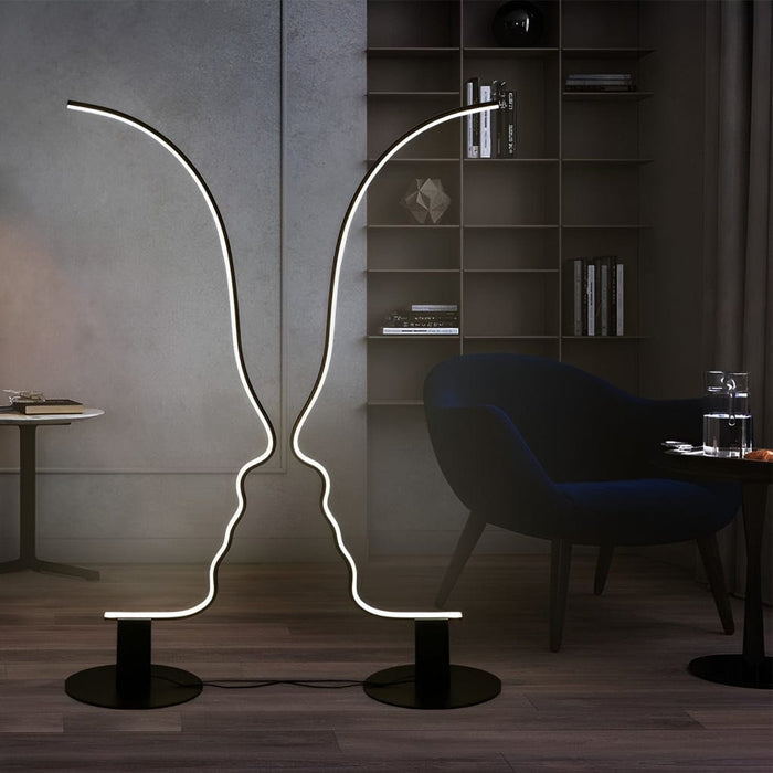 Simple Aluminum Face Multi Color RGB Shaped Floor Lamp Dimming LED Standing Lamp