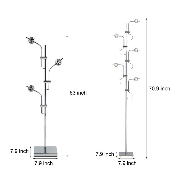 Industrial Finish Chrome Electroplated Metal Floor Lamp Integrated LED Standing Lamp