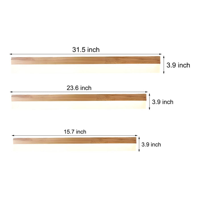 Wooden LED Vanity Mirror Light with Acrylic Shade - Bathroom Wall Lamp