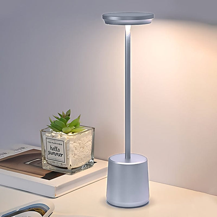 Aluminum  Integrated LED Cordless Rechargeable Portable Touch Table Lamp Built-in Battery Reading Light