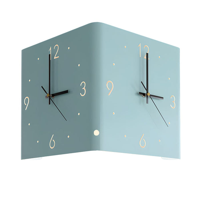 Mute USB Motion Sensor LED Foldable Double Sided Corner Wall Clock