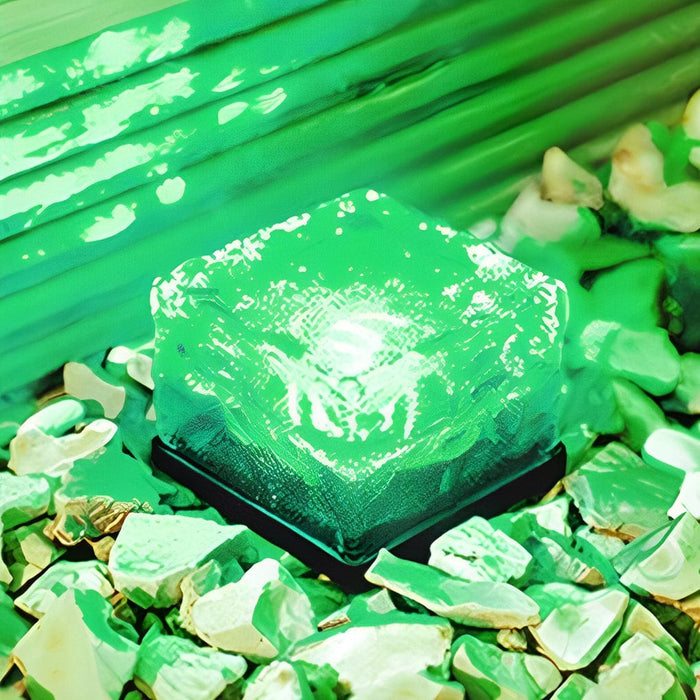Square Creative Ice Brick LED Waterproof smart Solar Outdoor Lights